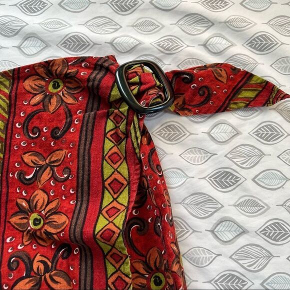 VINTAGE Express Compagnie Internationale Linen Blend Wrap Skirt Size 7/8 - Picture 4 of 10